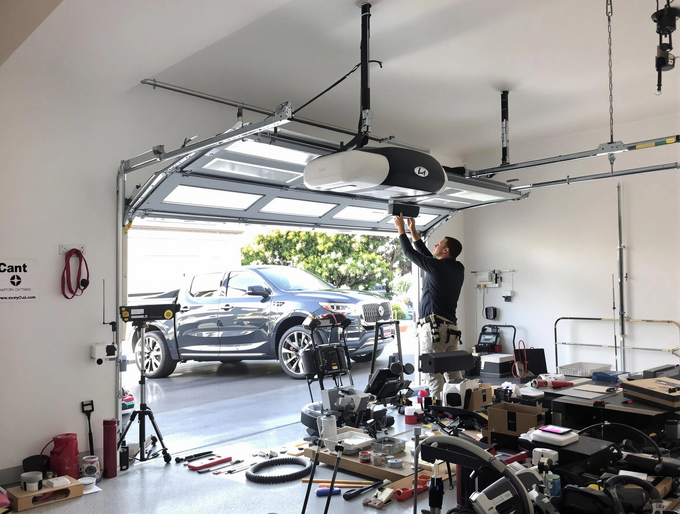 East Point Garage Door Repair specialist installing smart garage door opener system in East Point home