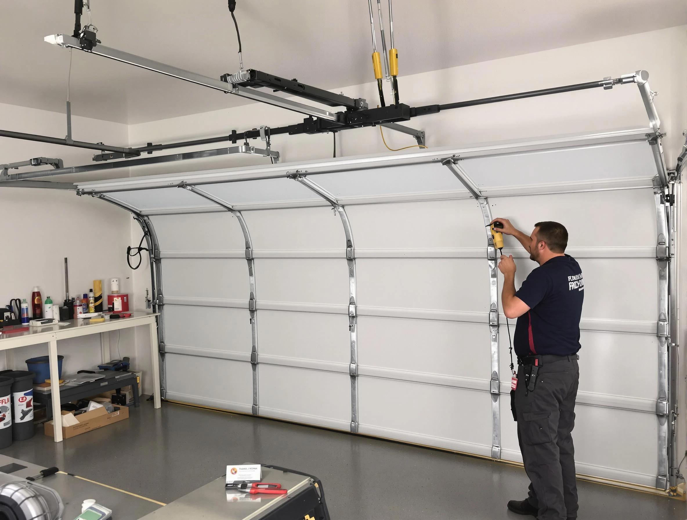 East Point Garage Door Repair certified technician performing overhead door system repair in East Point